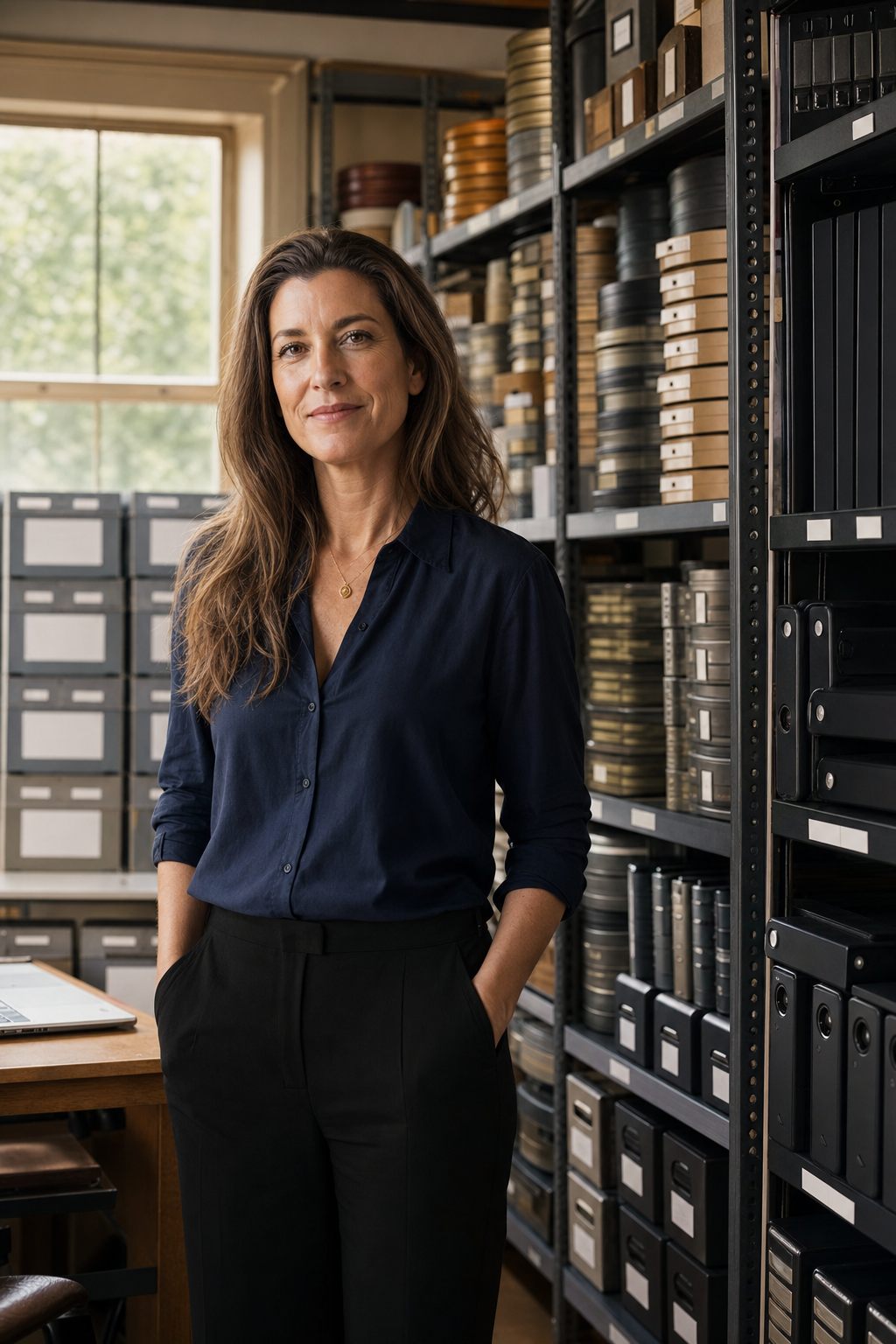 Rachel Kim, founder of Footage & Reel Archive Co., in her film archive